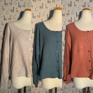 Lot of 3 Peruvian Connection Pima Cotton Cardigans